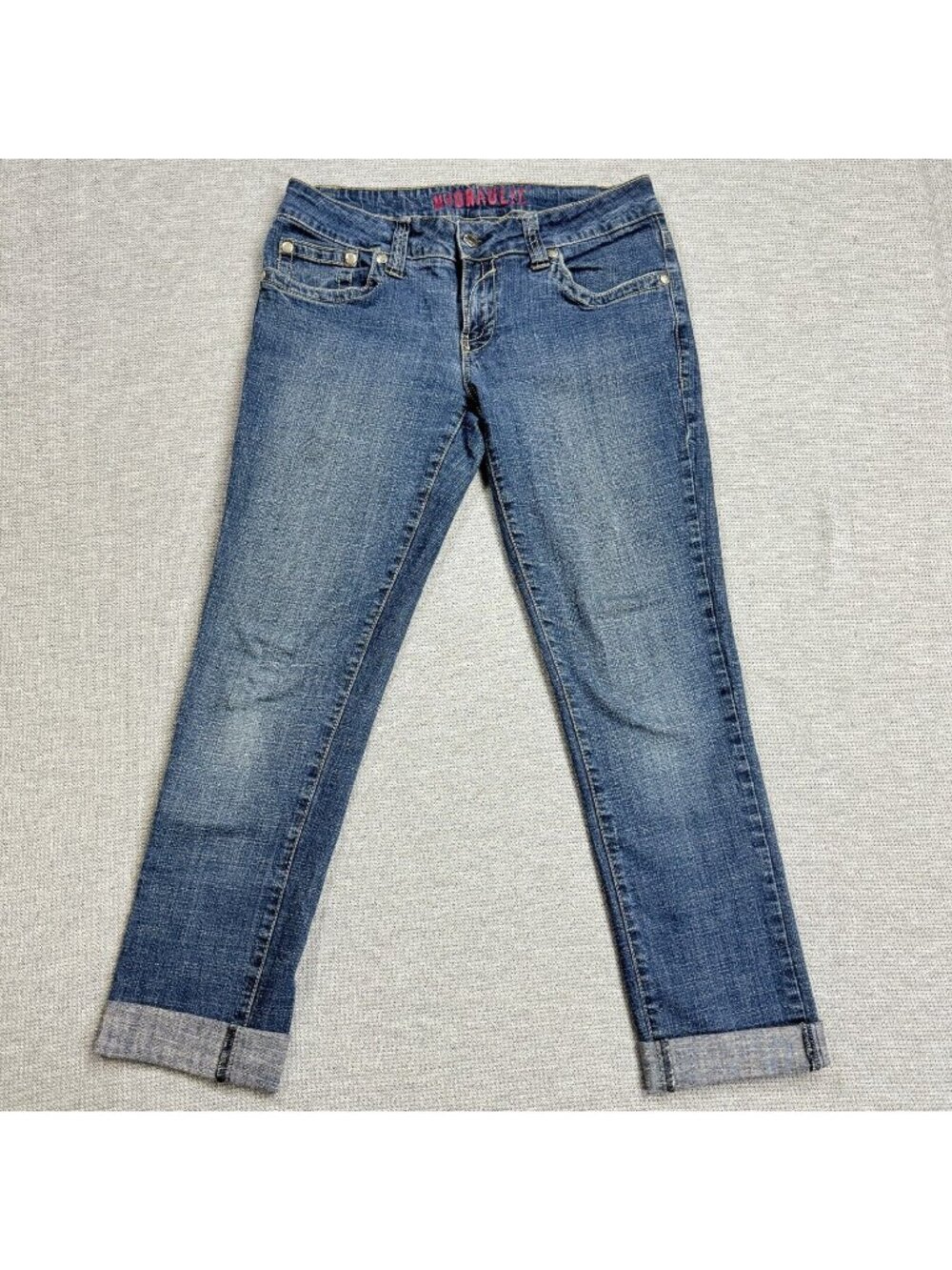 Hydraulic Jeans Womens Size 9/10 Blue Denim Mid Rise Cropped Cuff Medium Wash